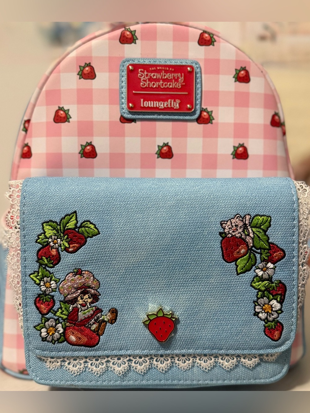 Loungefly Mini Backpack & Wallet Strawberry Shortcake Denim